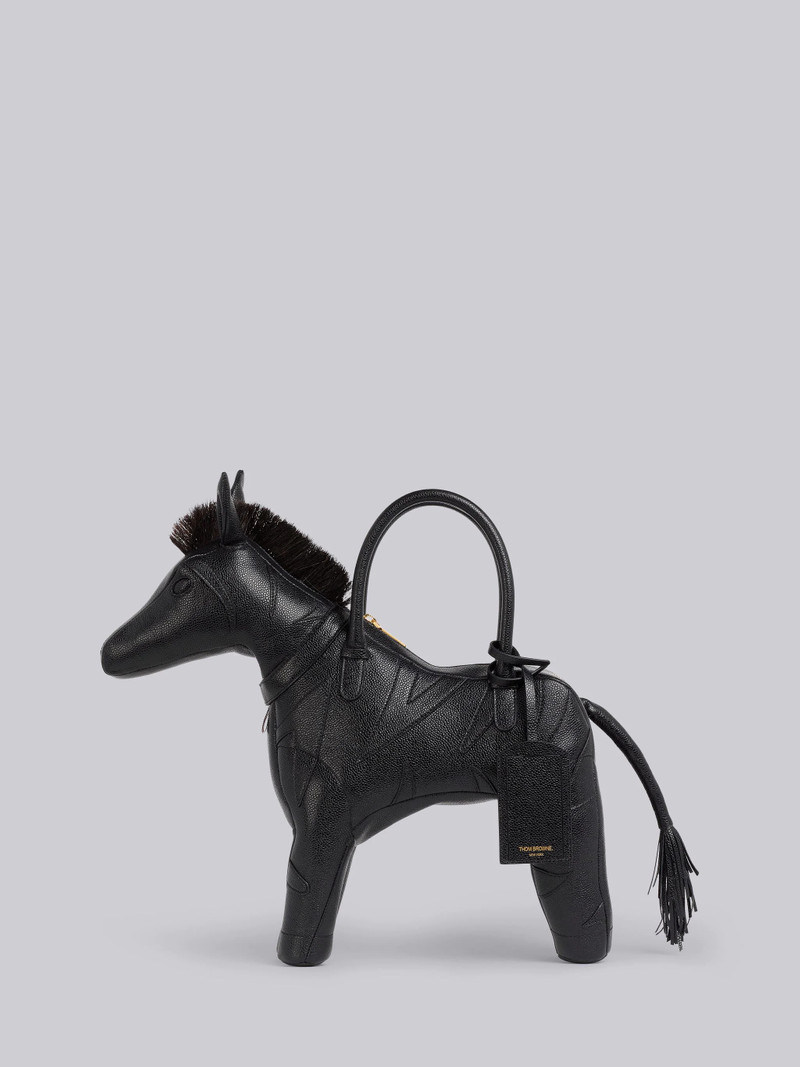 Black Pebbled Calfskin Zebra Bag 1