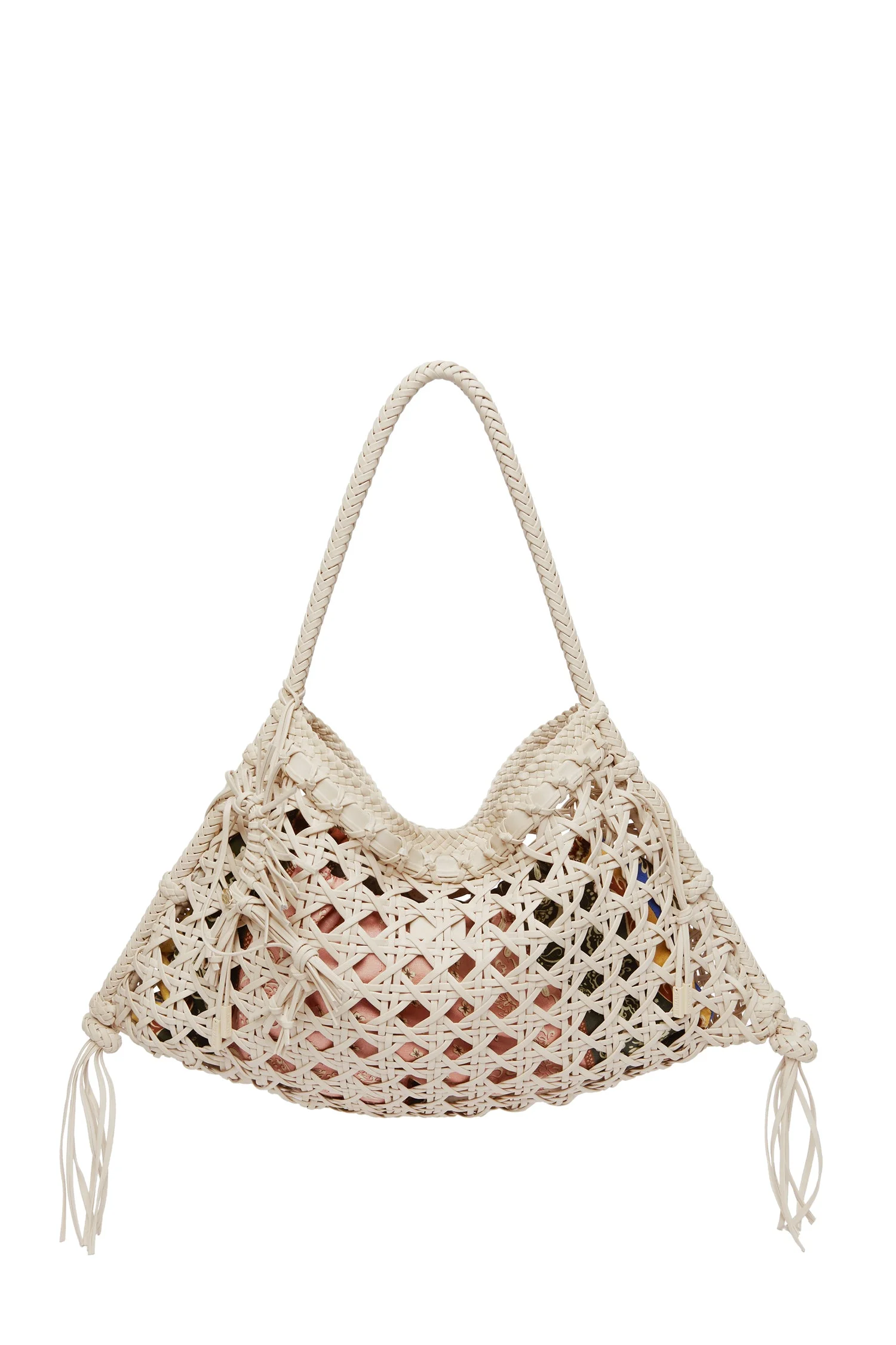 Woven Leather Maxi Tote Ivory - 1