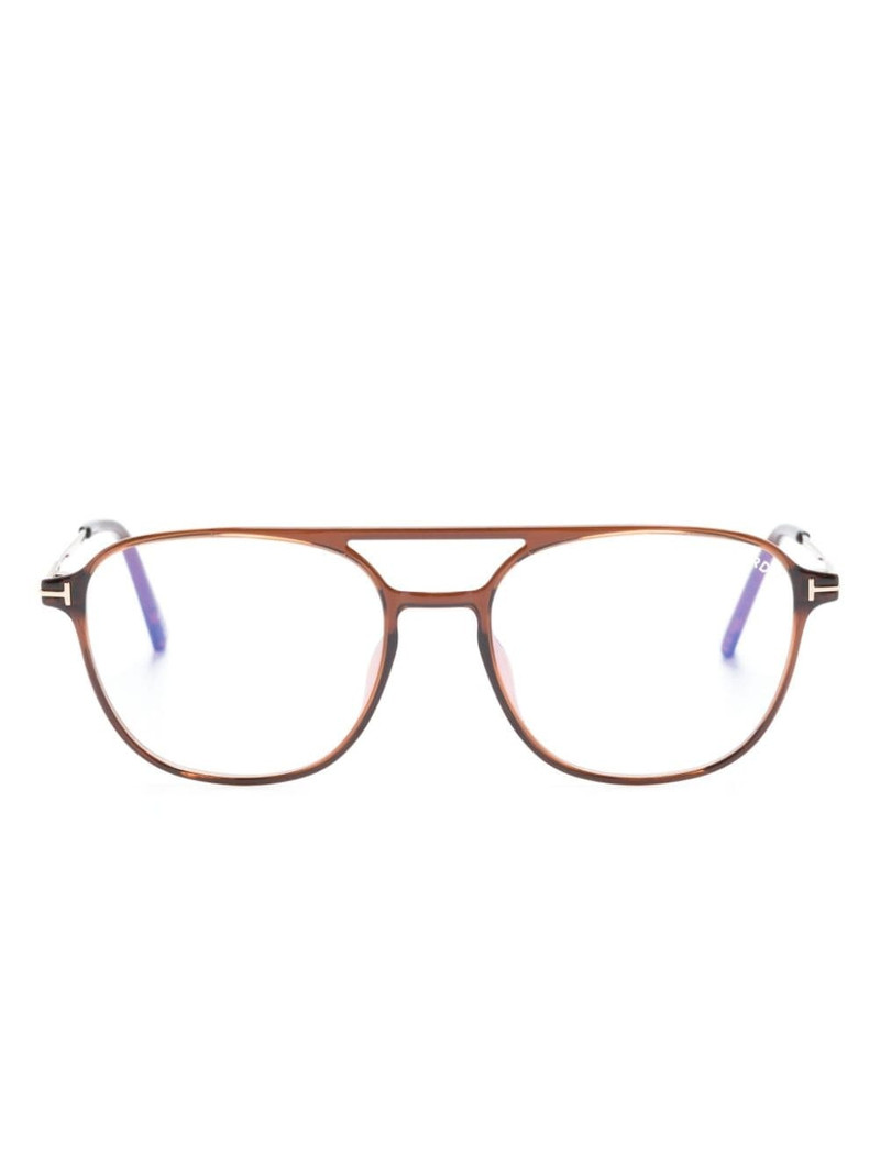 tortoiseshell- effect 파일럿 프레임 안경 1