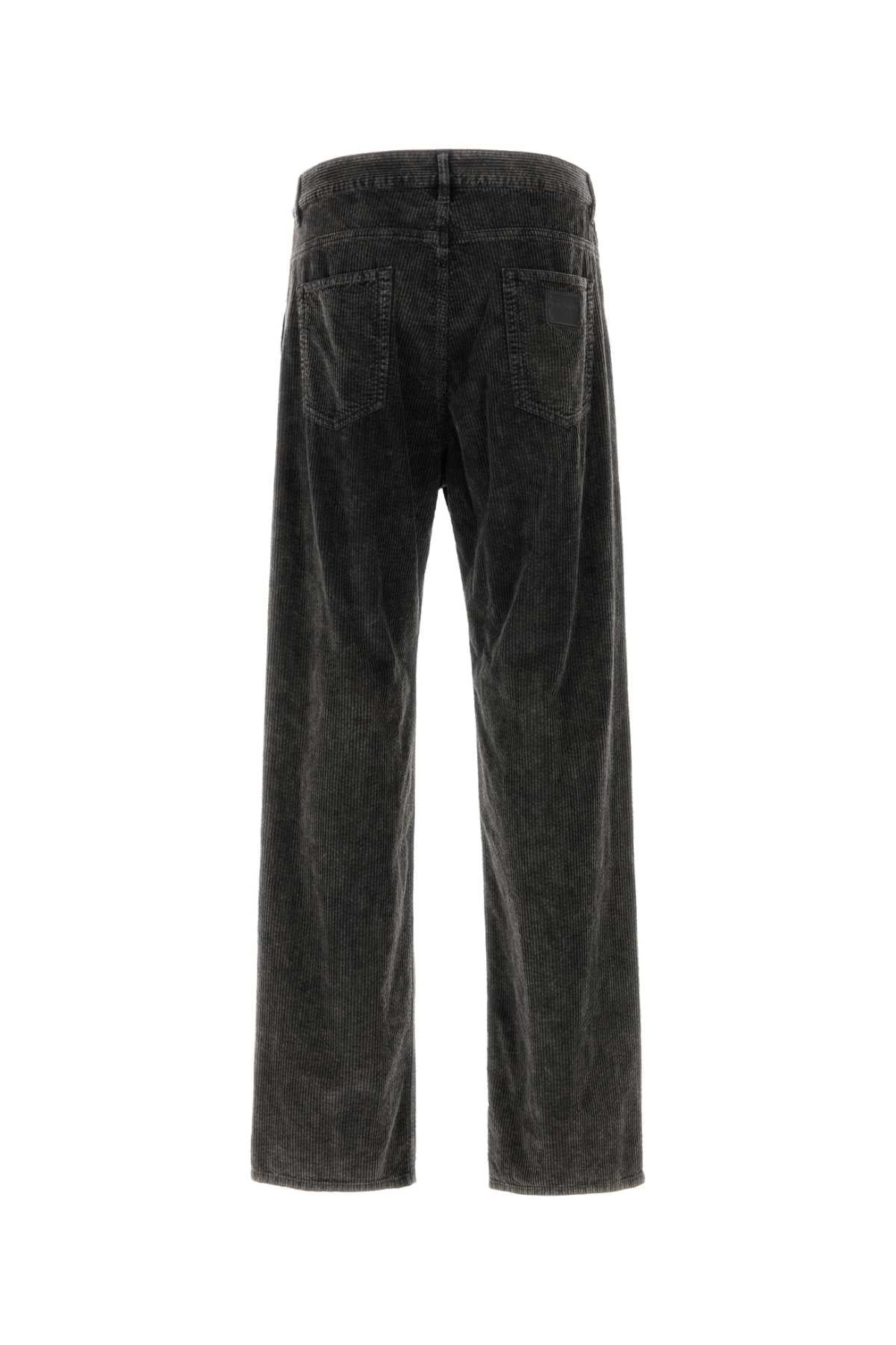 Dolce & Gabbana Men Charcoal Stretch Corduroy Pant - 2