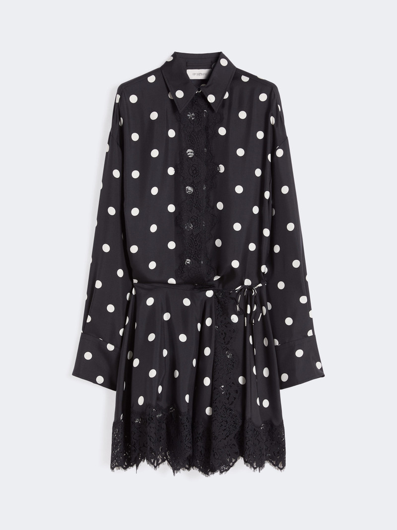BOSSO Lace-detail short dress - BLACK 1