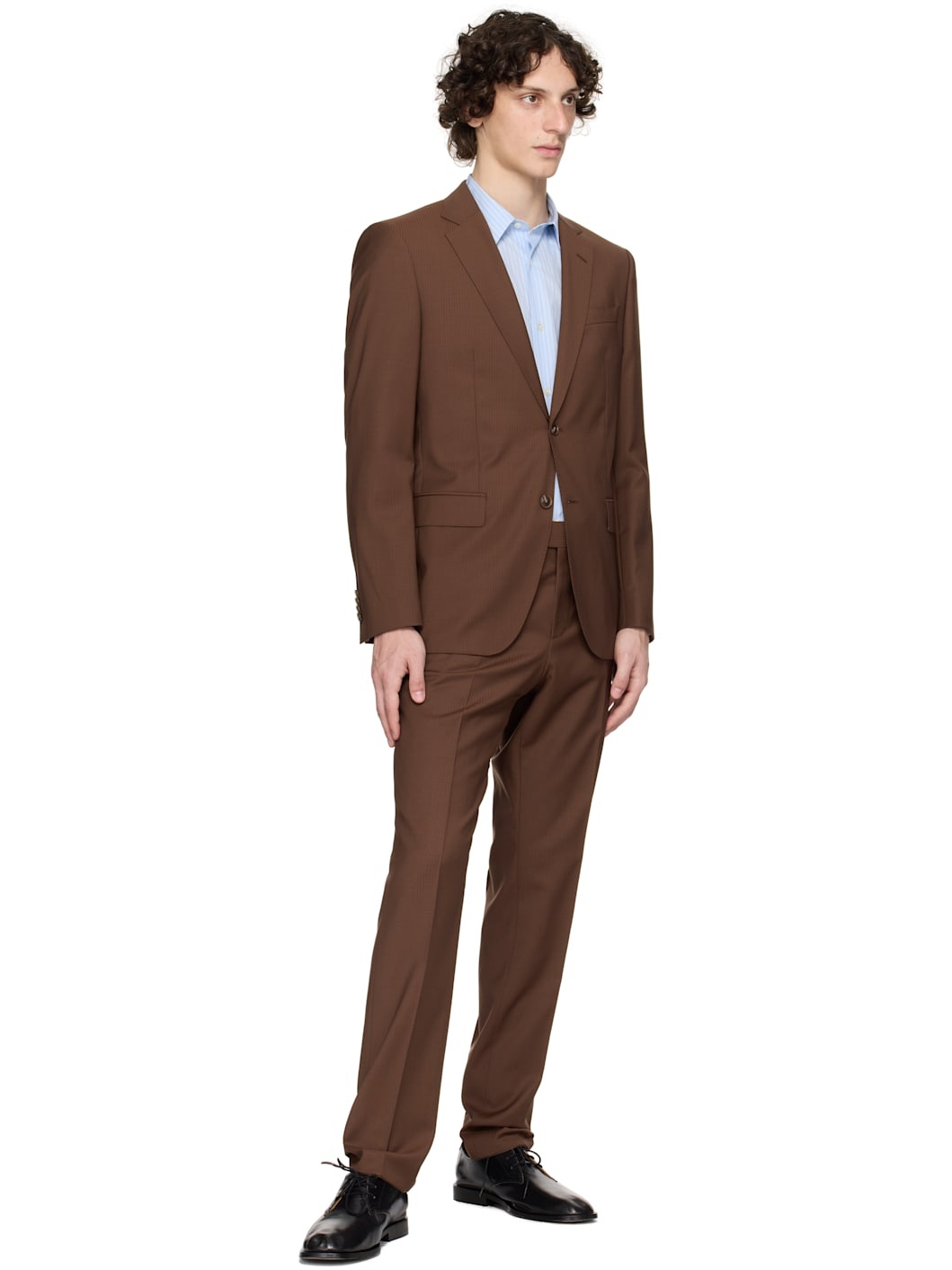 Brown Single-Breasted Suit - 5