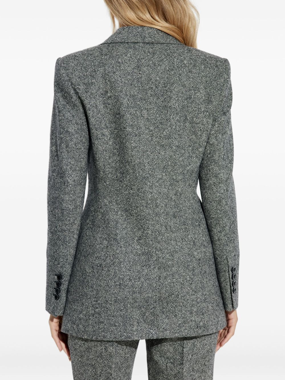 single-button tweed jacket - 4