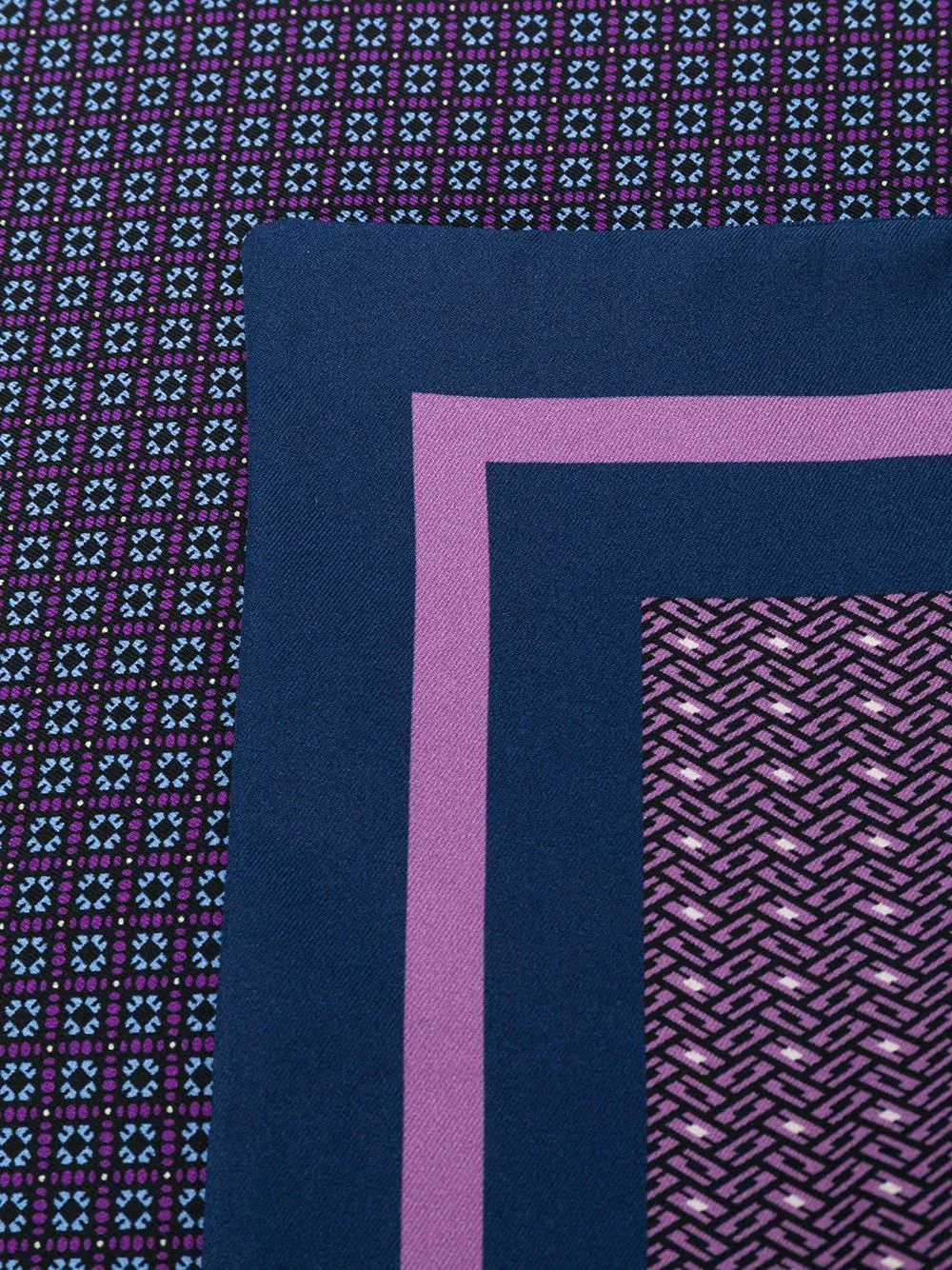 patterned silk pocket square - 3