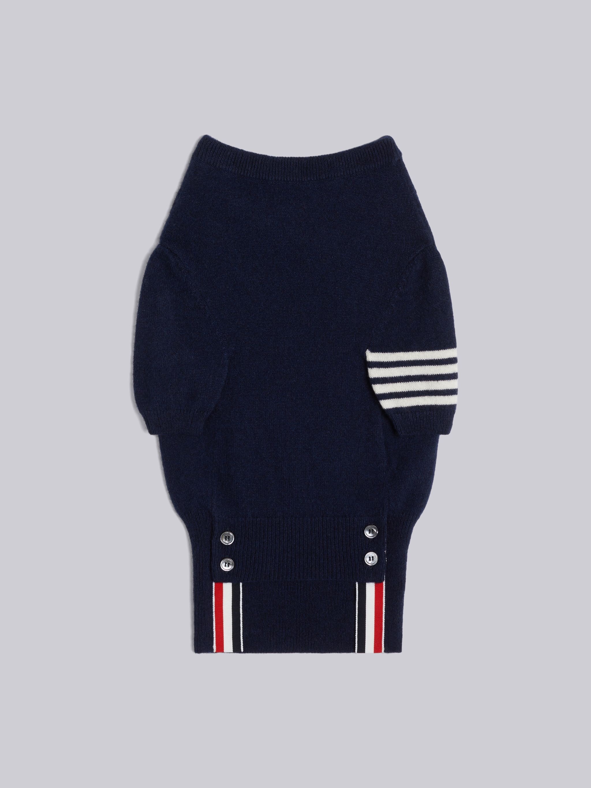Hector Browne Canine Crewneck Pullover With 4-Bar Stripe in Jersey Stitch Cashmere - 1