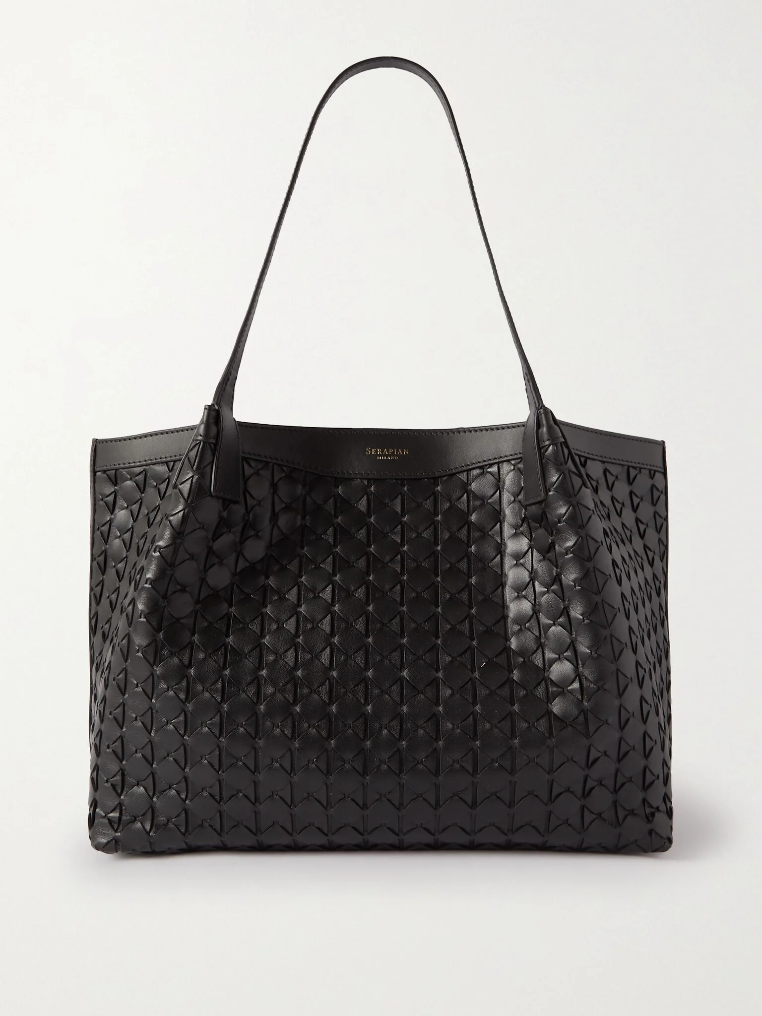Secret small woven leather tote Black - 1