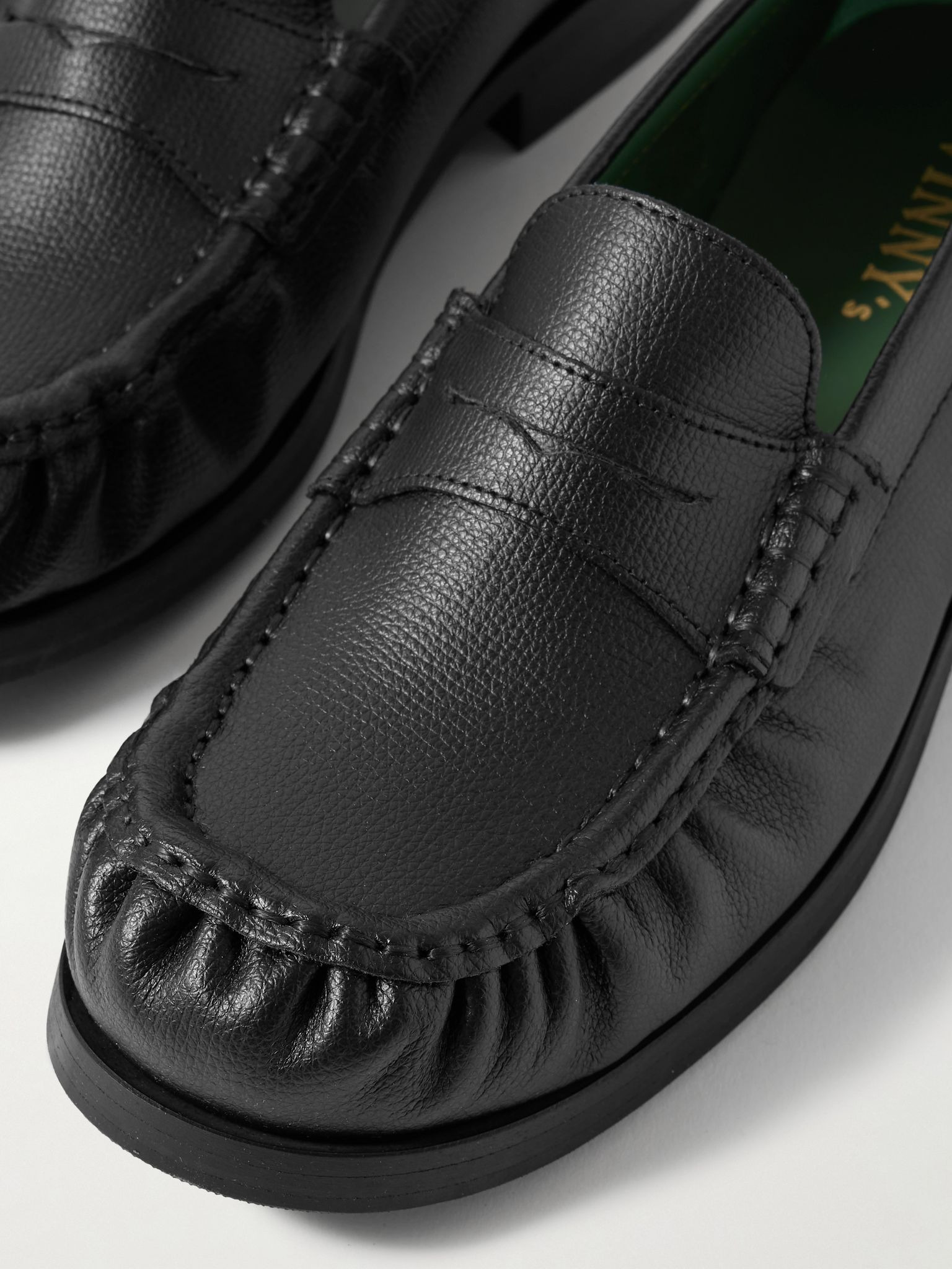Ogee Full-Grain Leather Penny Loafers Black - 5