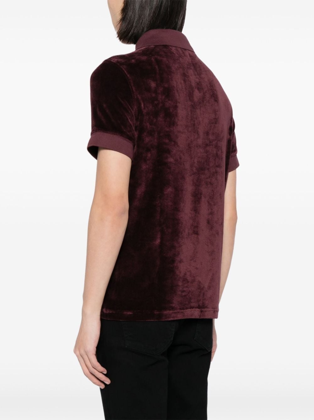 crushed velvet polo shirt - 4