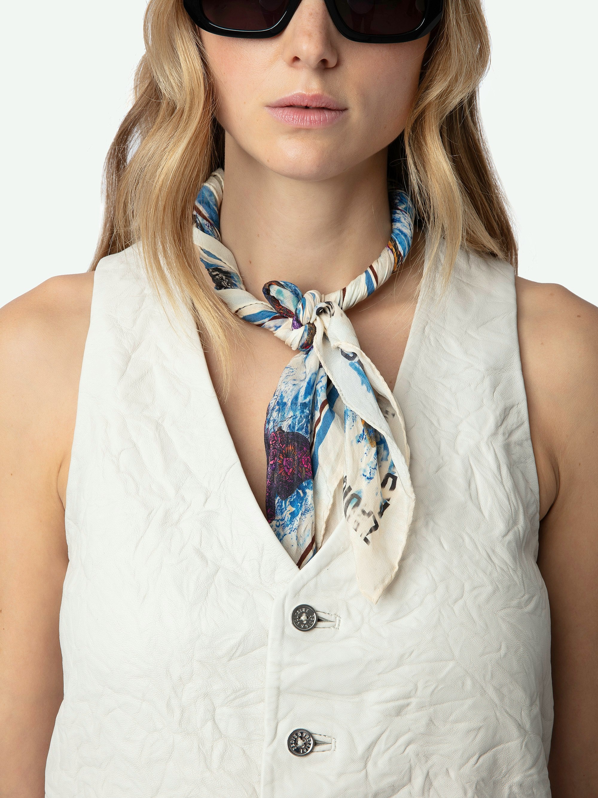 Emilie Crinkled Leather Waistcoat - 5