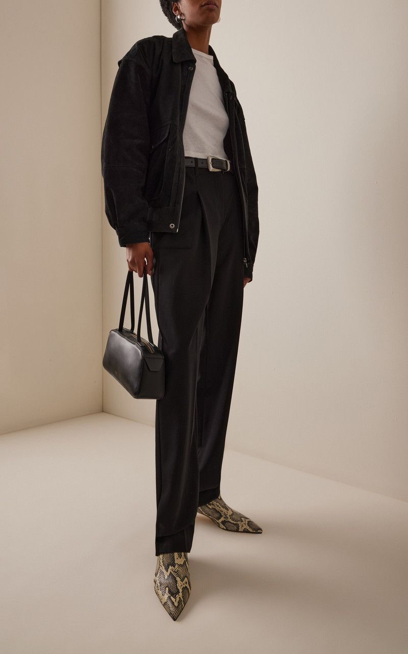 Aeyde Sofie Snake-Effect Leather Ankle Boots animal outlook