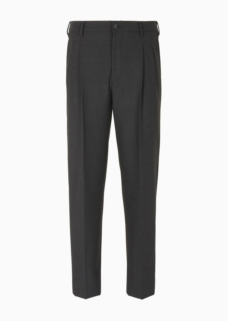 Double-darted trousers in stretch technical canvas 1