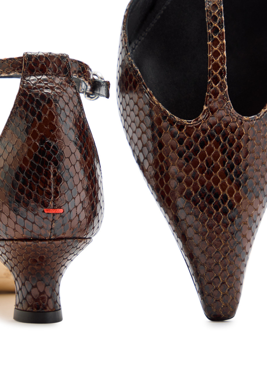 Aeyde Liz 35 Python-effect Leather Pumps - 4