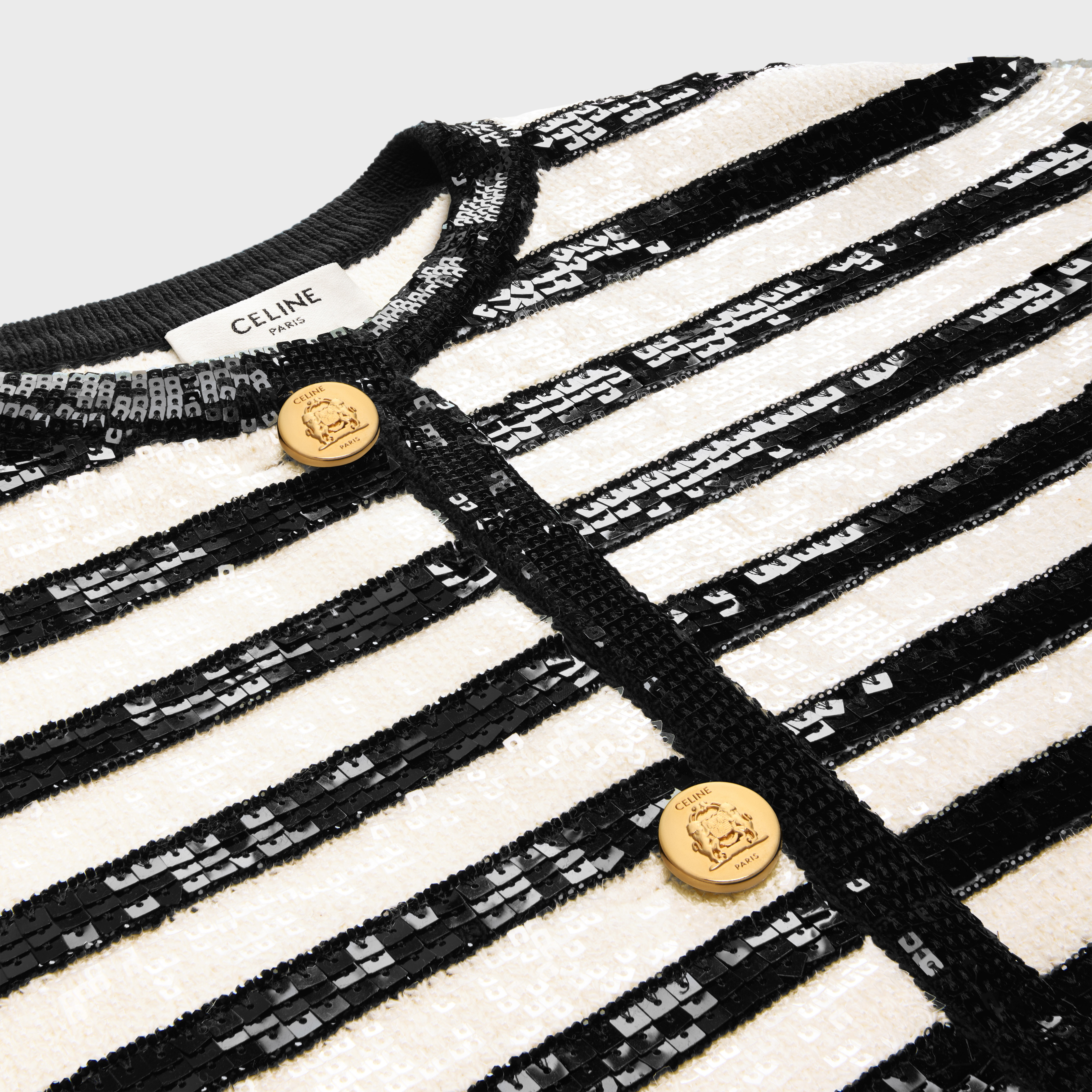 embroidered marinière cardigan in wool - 3