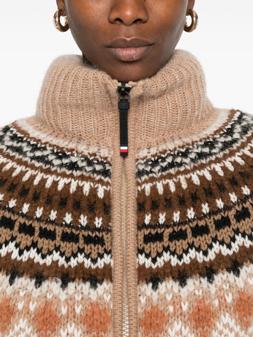 patterned-jacquard puffer jacket - 5