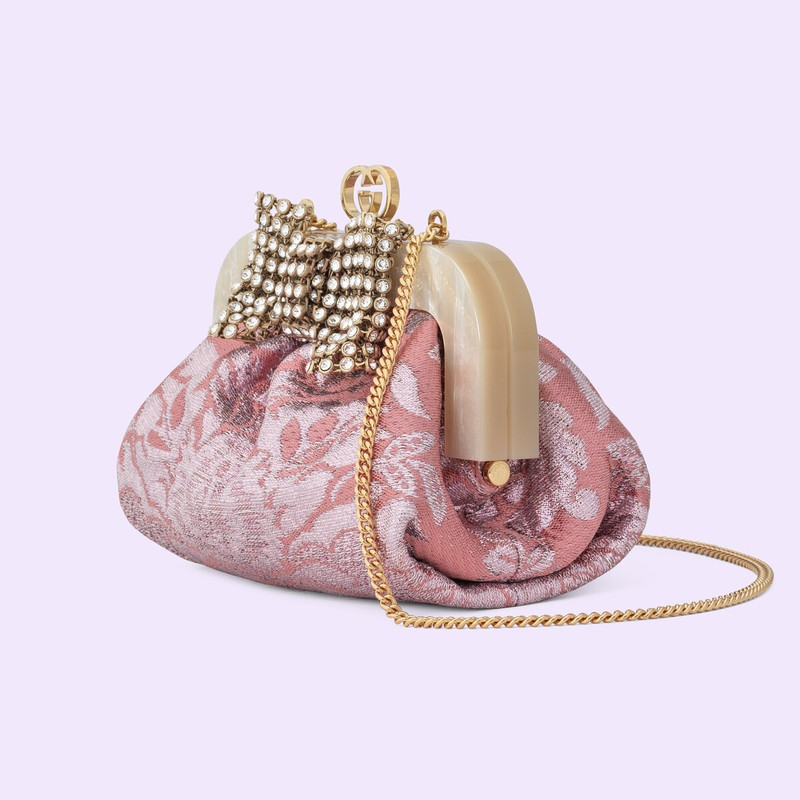 GUCCI Floral brocade handbag with bow outlook