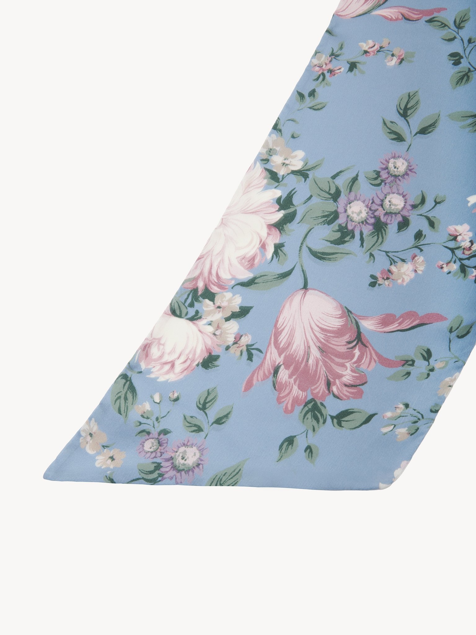 THE CHLOÉ PEONIES WIDE BANDEAU SCARF IN SILK CHARMEUSE - 3