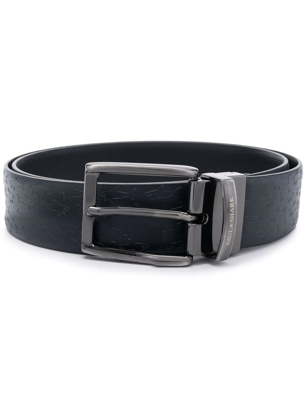 logo leather belt - 1