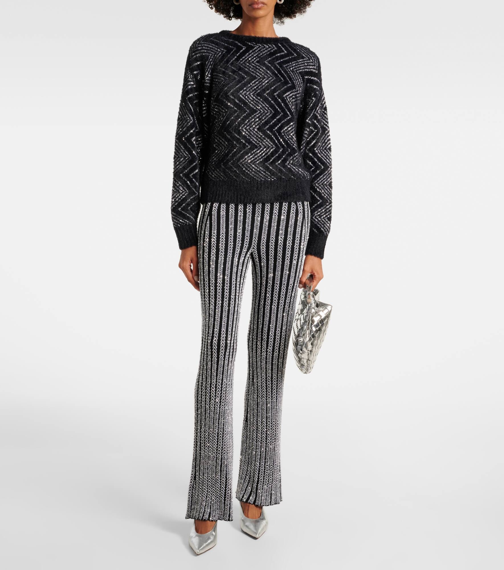 Zig Zag metallic knit sweater - 6