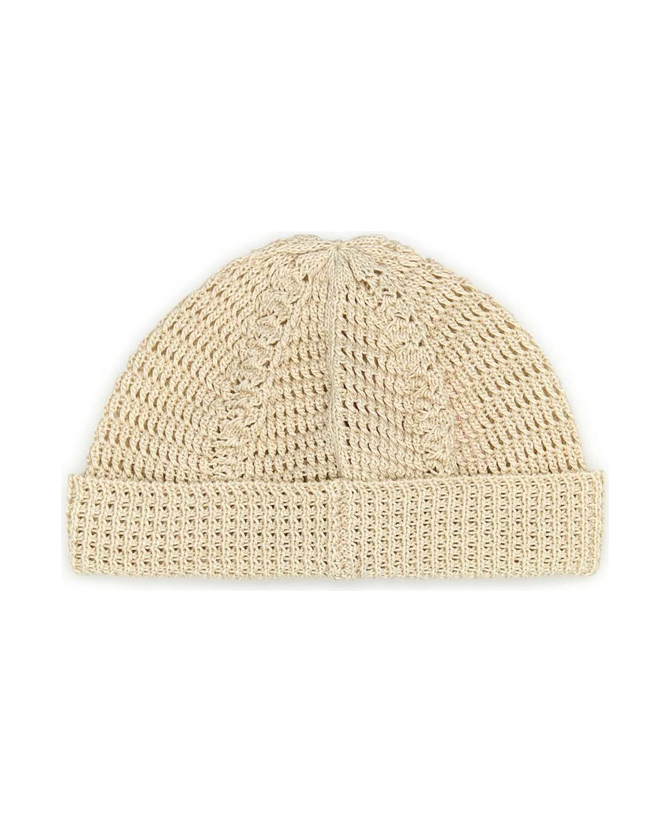 Sand Cotton Knitted Vlogo Signature Beanie Hat - 2