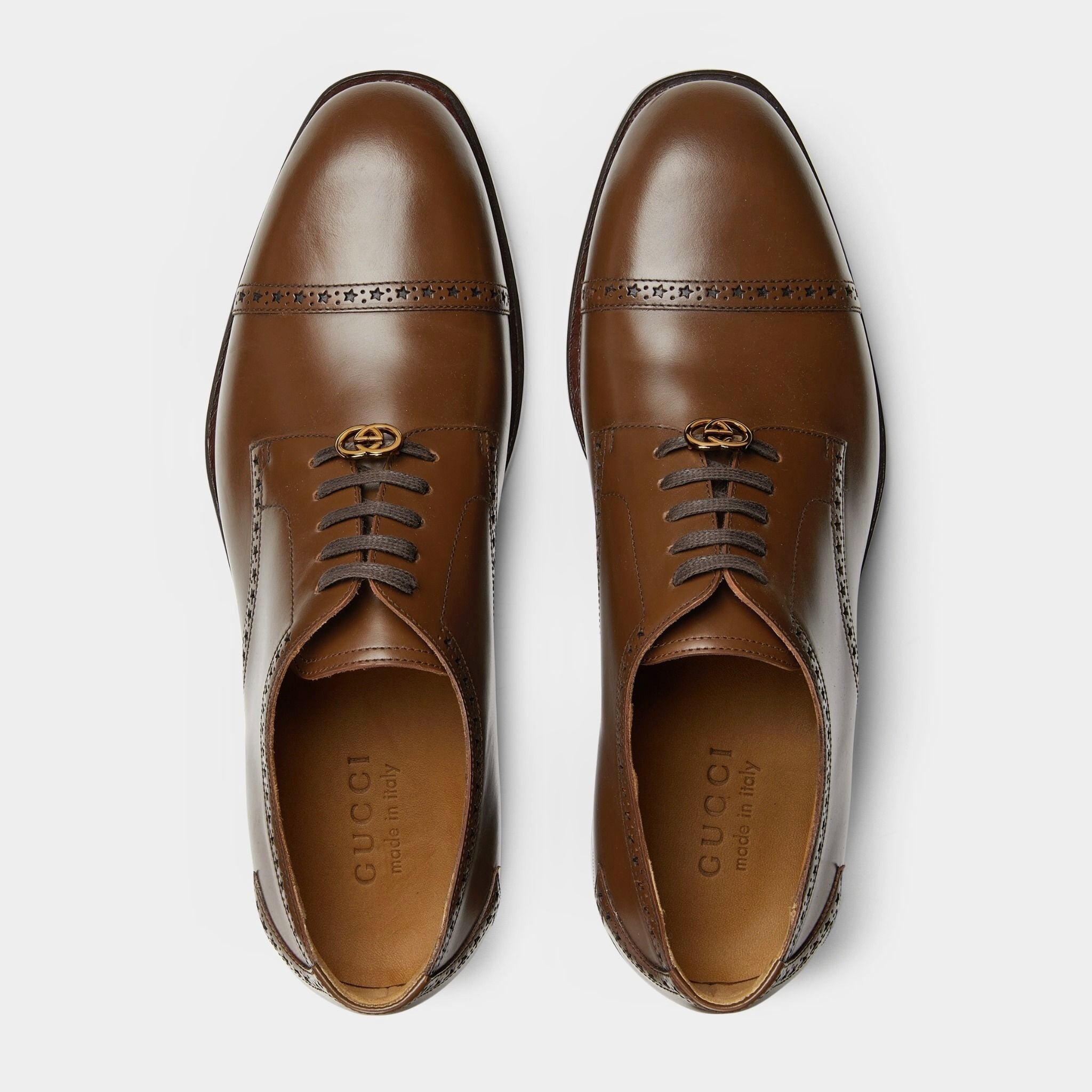 Gucci Brogue Details Lace Up Shoes - 3