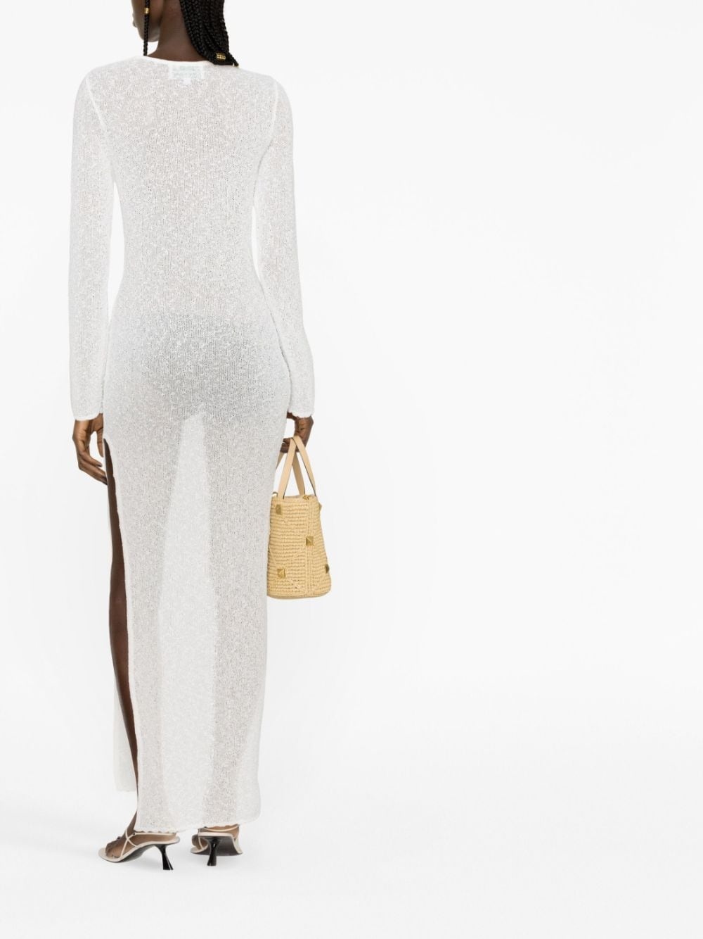 cut-out bouclé dress - 4