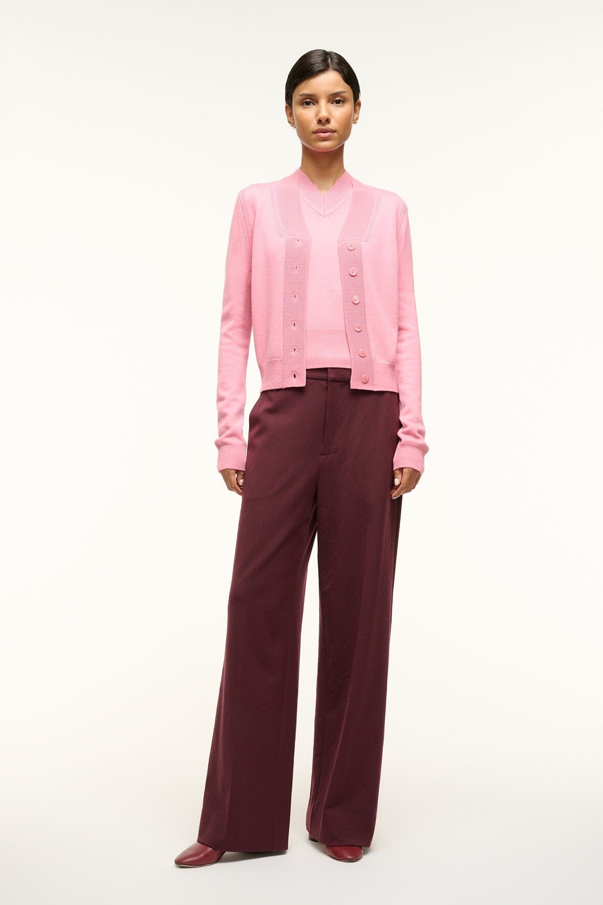 STAUD BAXTER CARDIGAN DAMASK PINK - 4