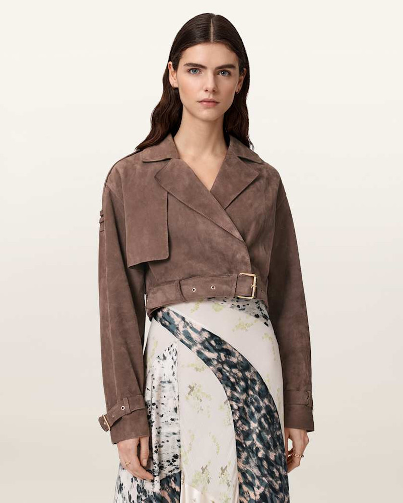 ALLSAINTS OPHELIA CROPPED SUEDE JACKET outlook