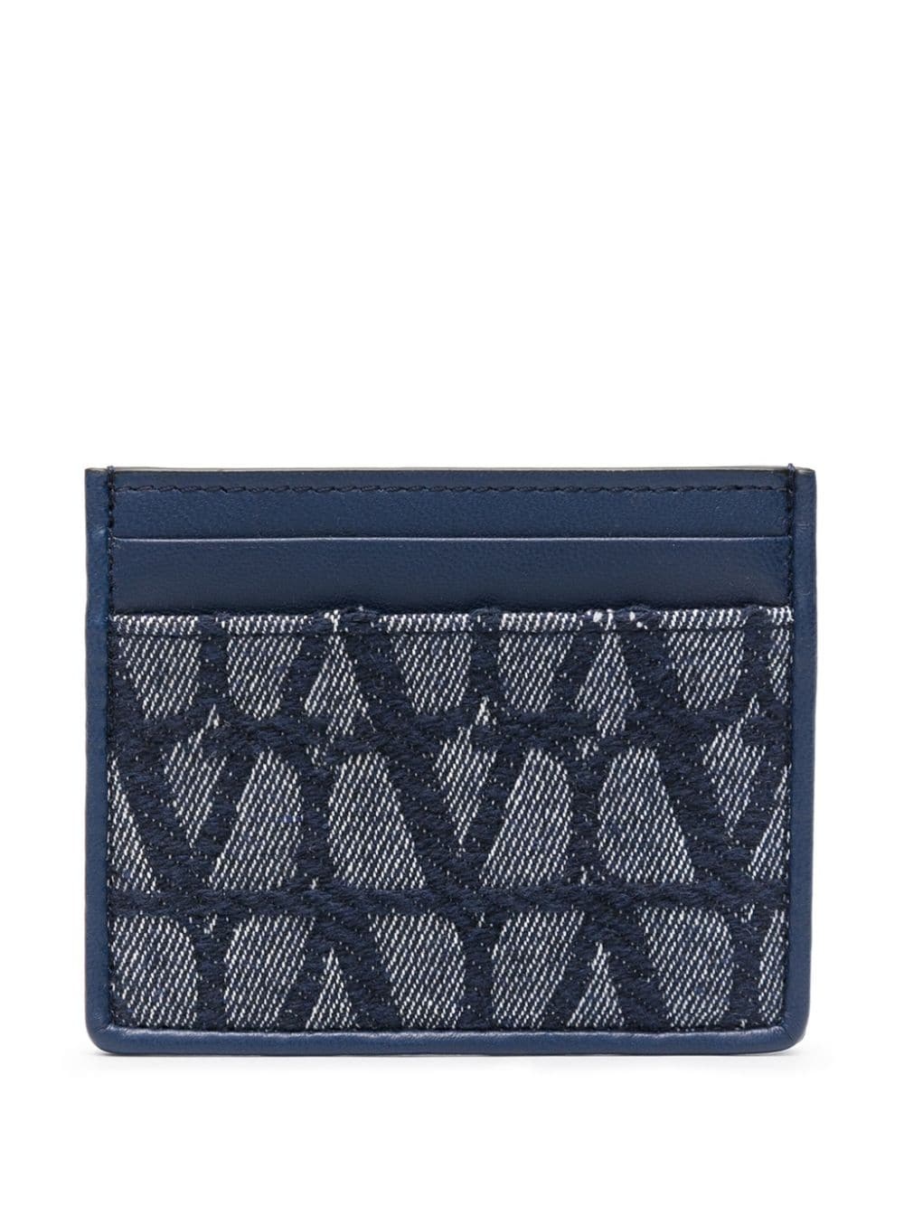 monogram-jacquard leather cardholder - 1