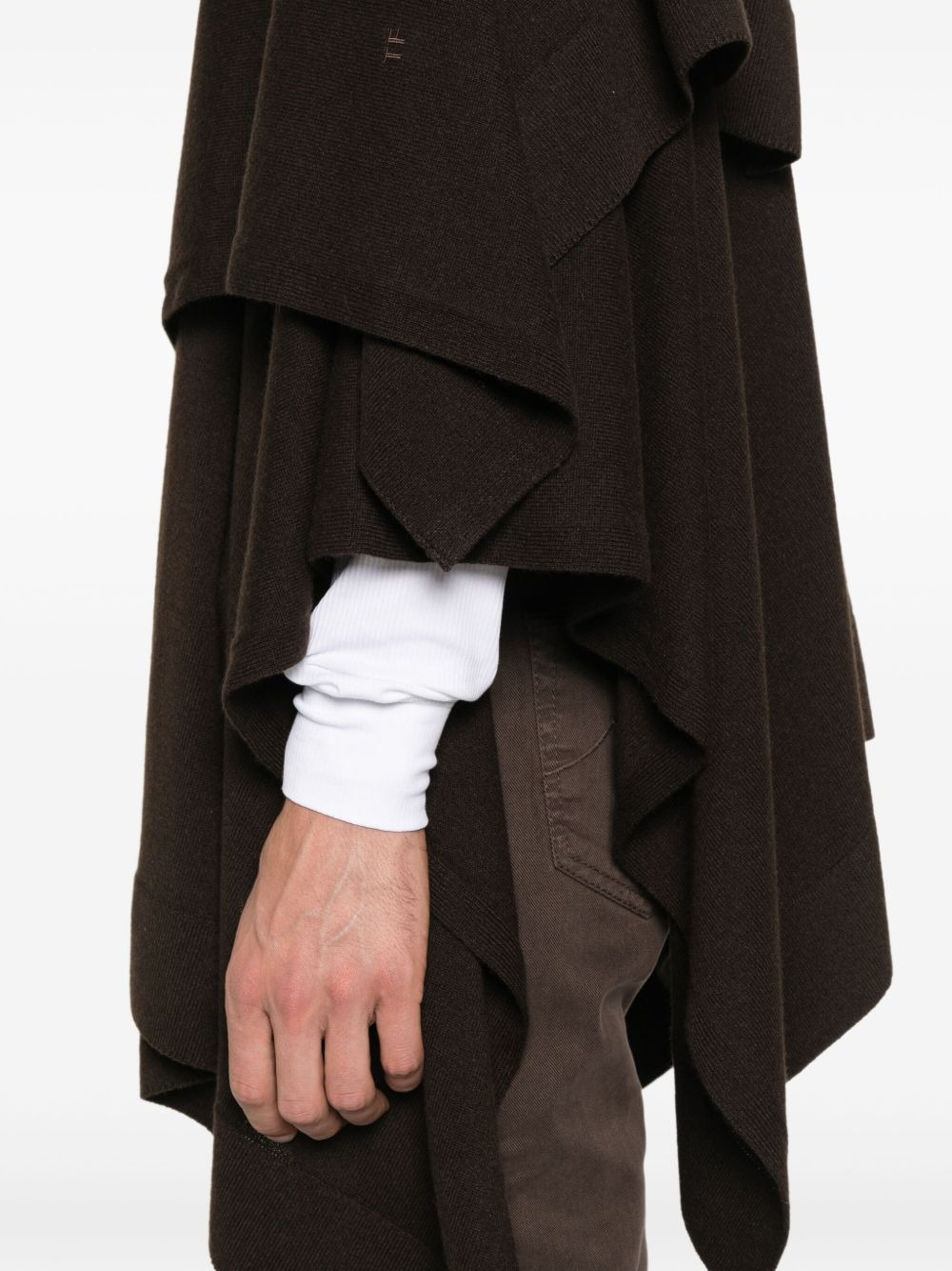 V-neck cashmere poncho - 5