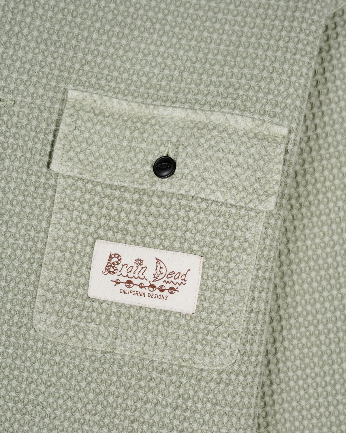 Waffle Button Front Shirt - Stone - 3