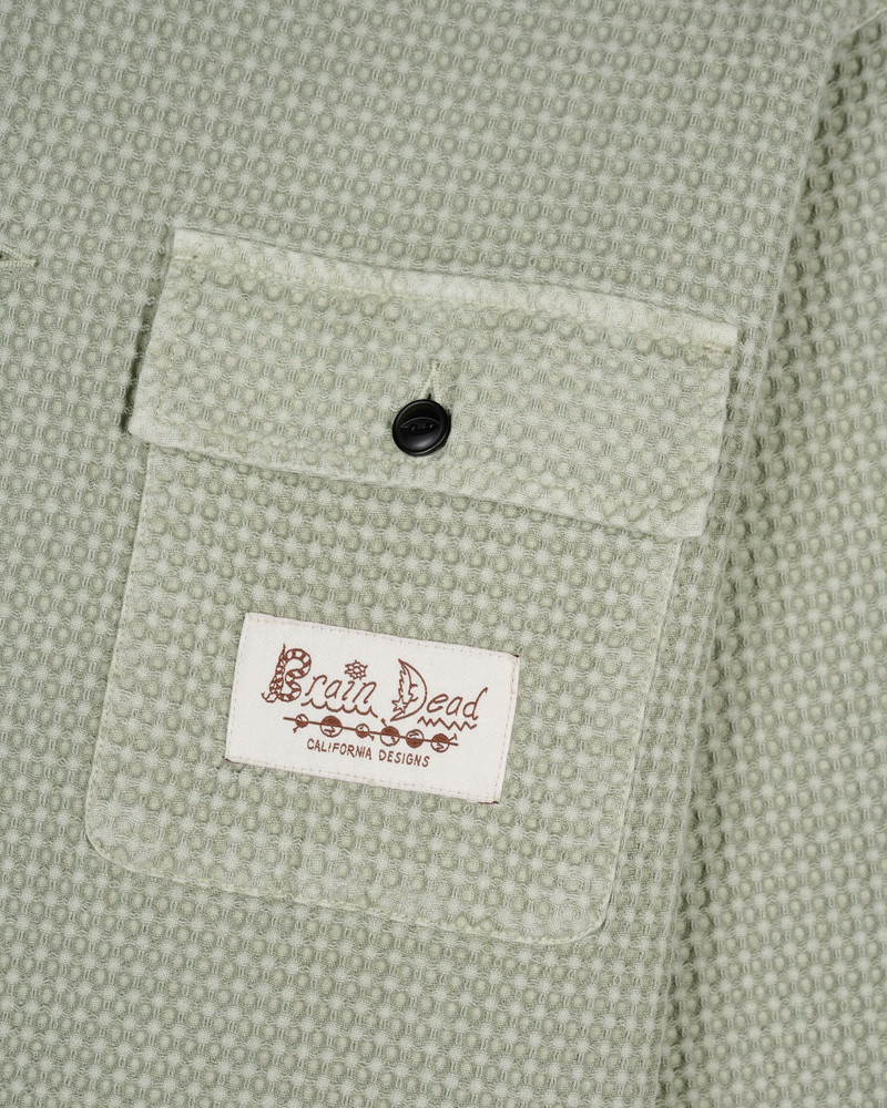 Waffle Button Front Shirt - Stone 3