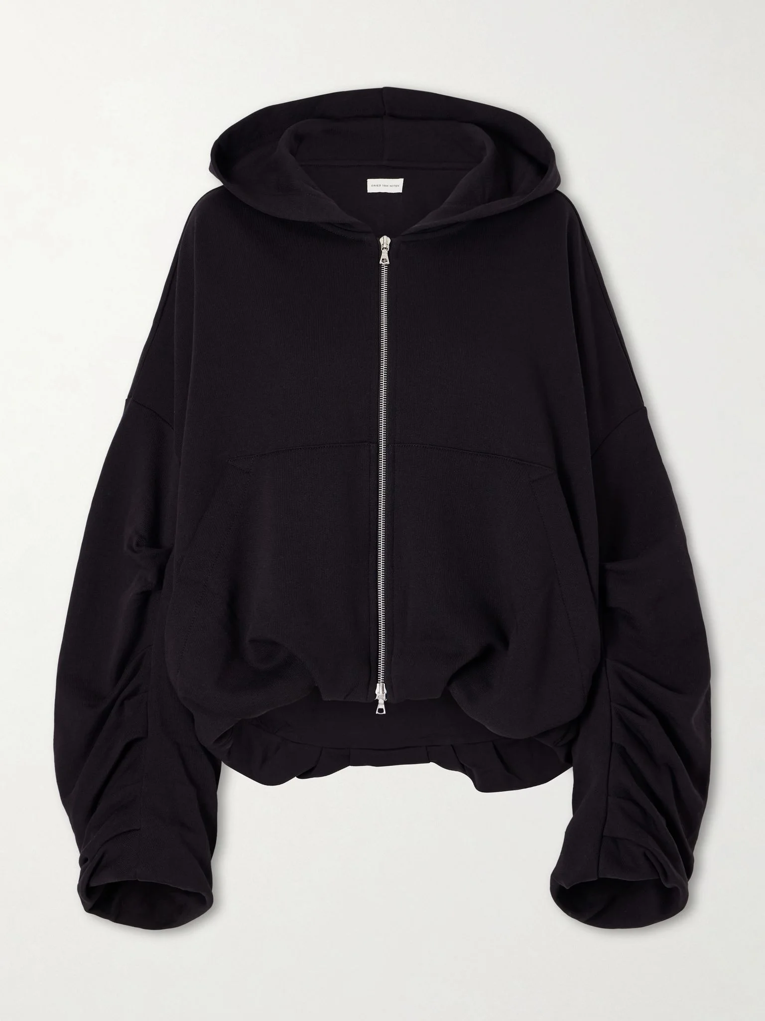 Cotton-jersey zip-up hoodie Black - 1