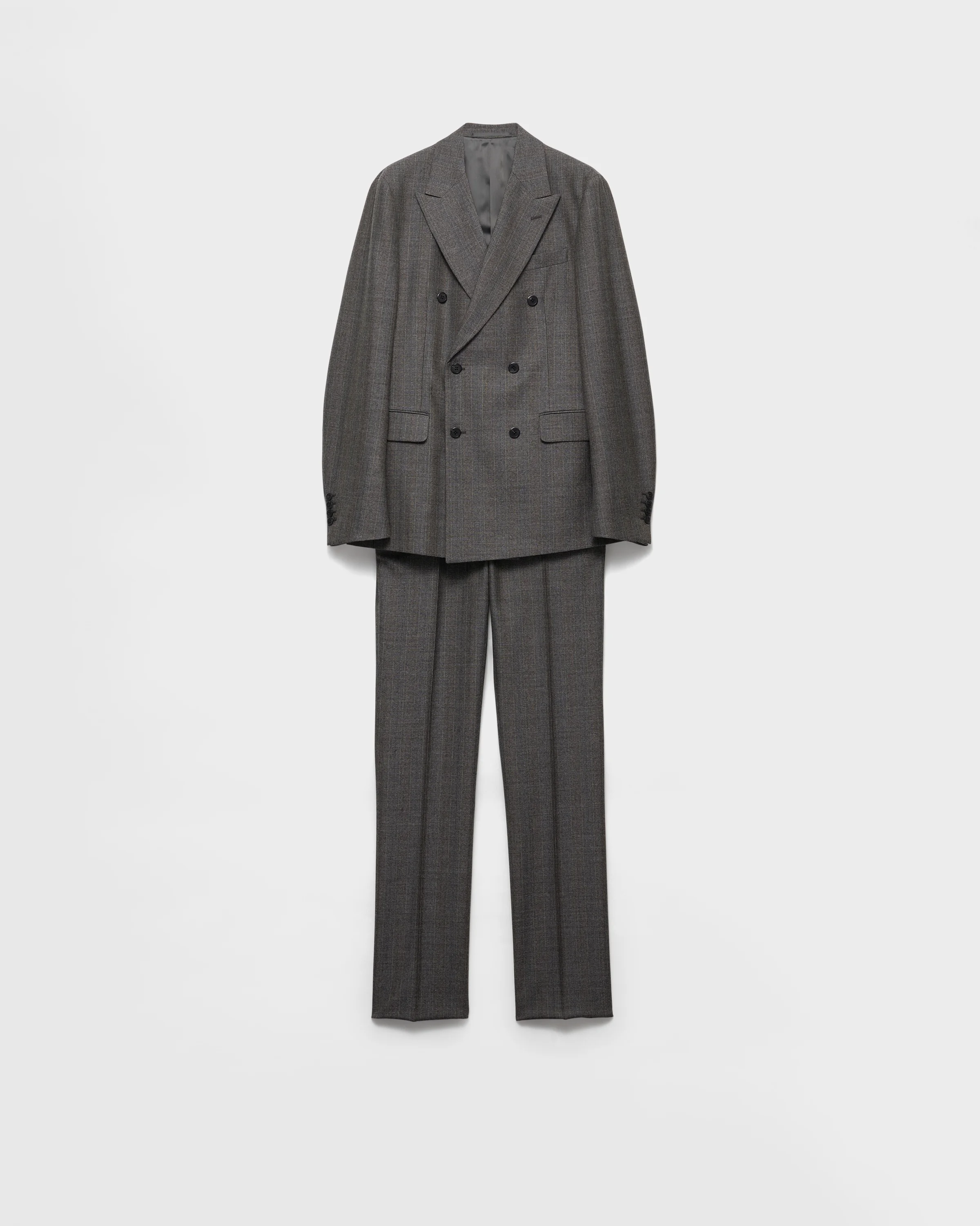 Double-breasted wool suit - 1