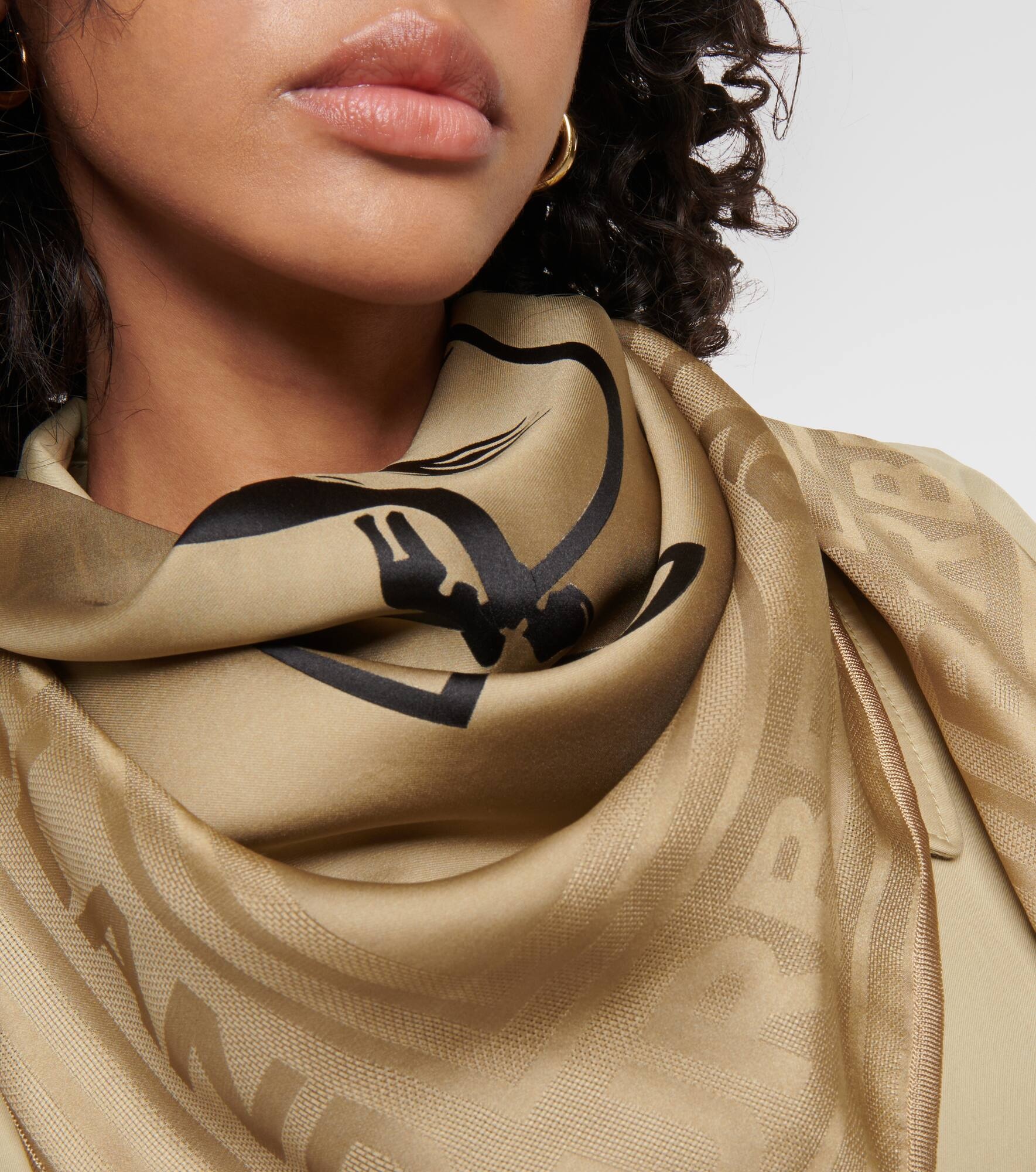 Printed silk scarf - 3