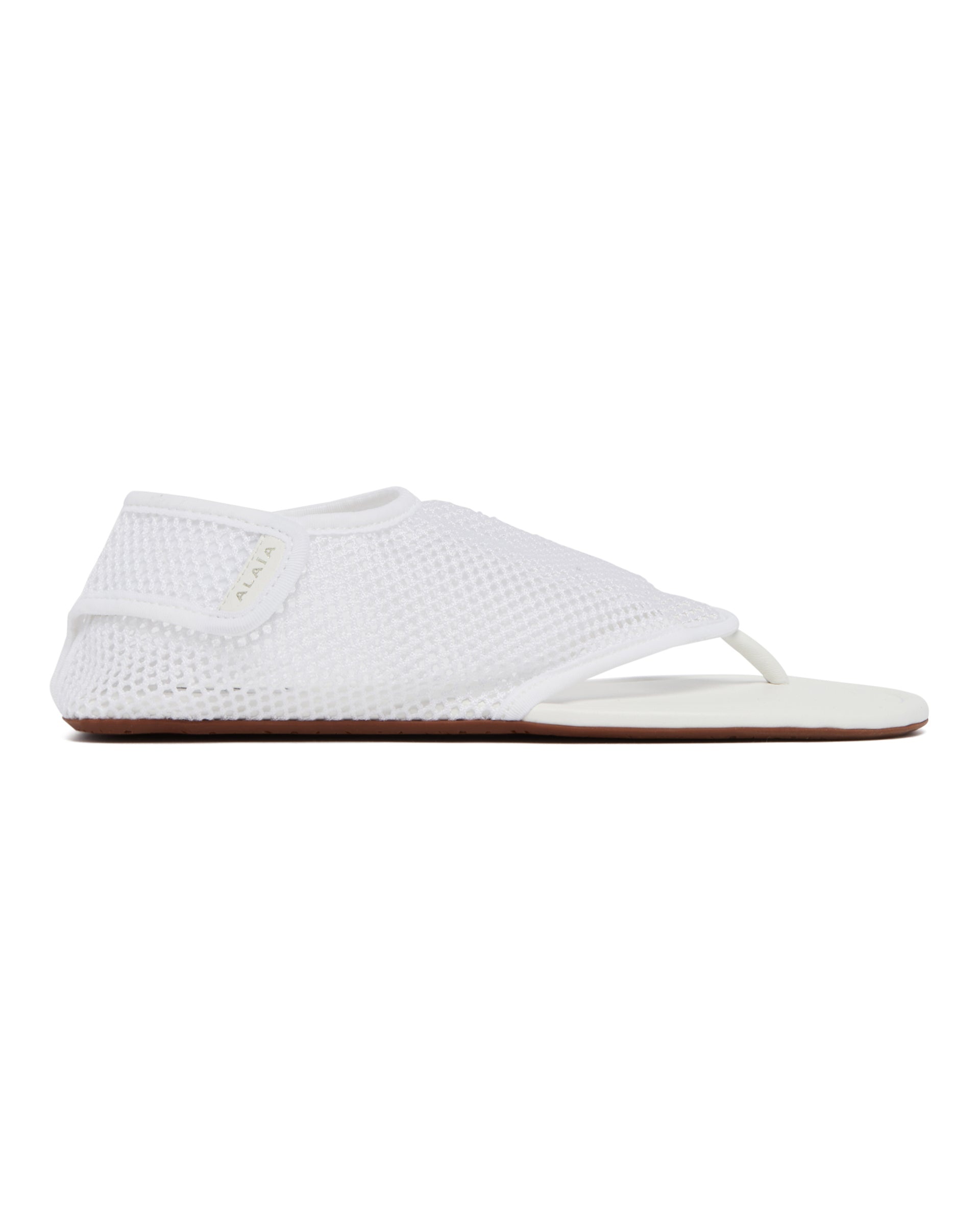 White Mesh Thong Sandals - 2