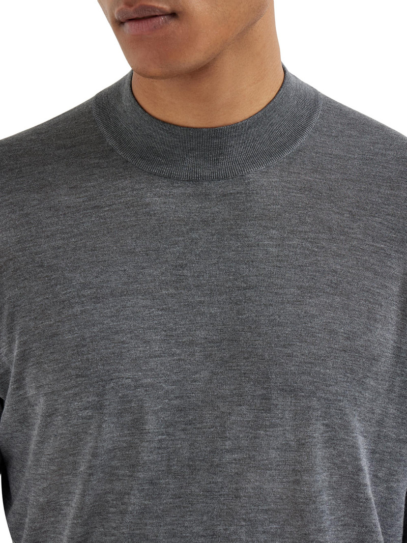 Men's Silk and Cotton Lightweight Sweater - Dark Grey 4