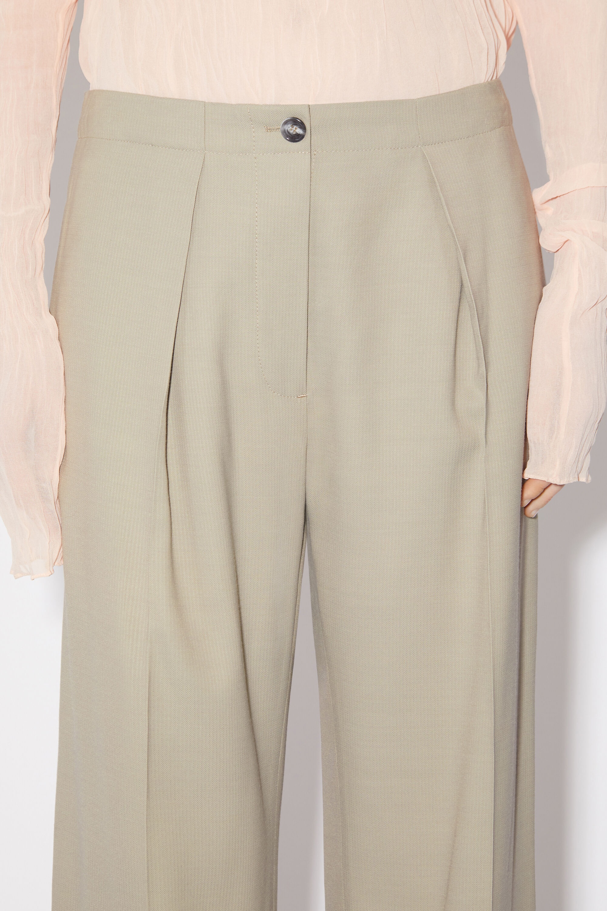 Tailored herringbone trousers - Dusty grey - 5