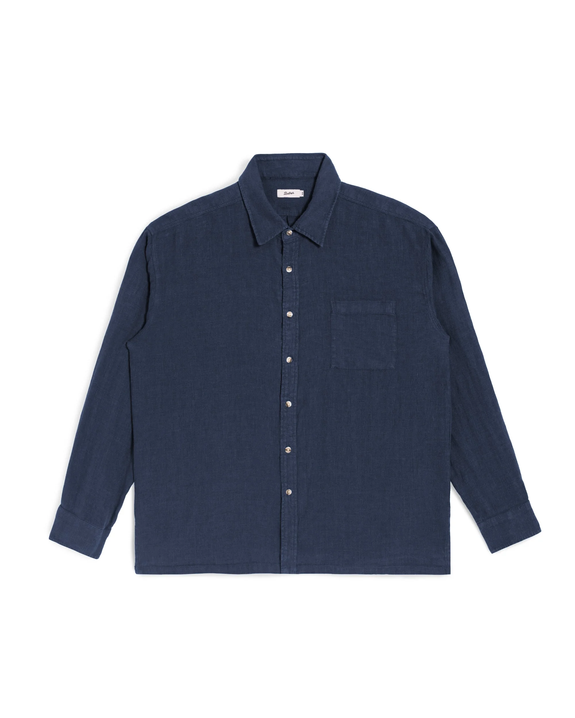 Navy Linen Leisure Shirt - 1