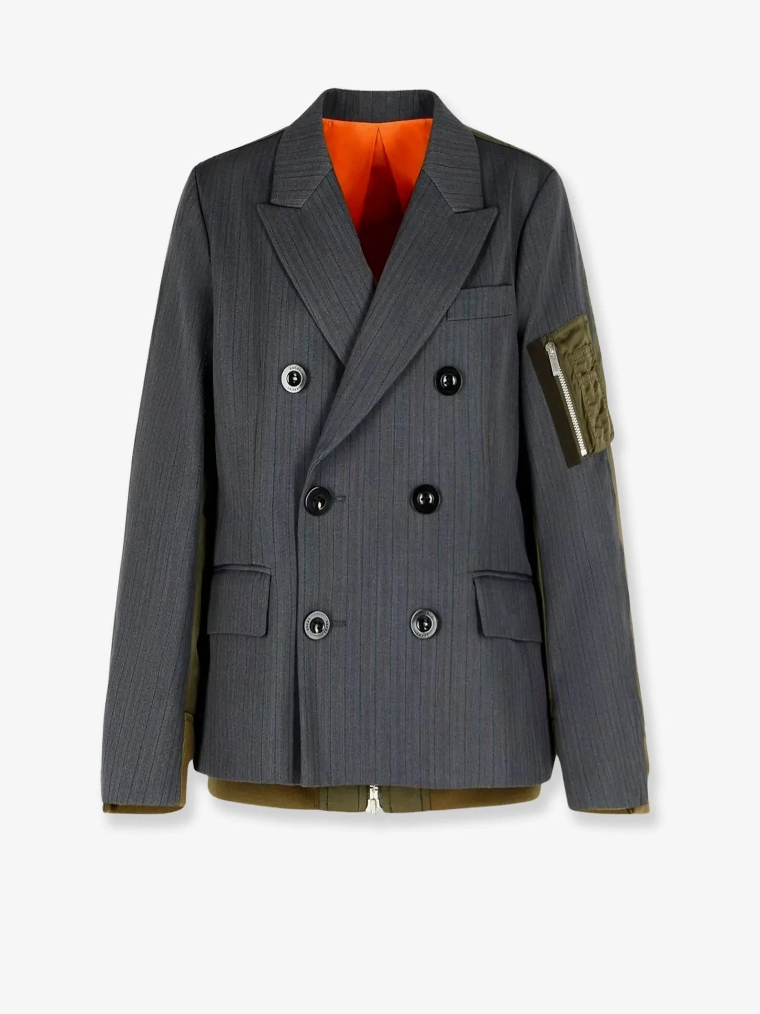 Sacai Double-Breasted Wool And Nylon Blazer - 1