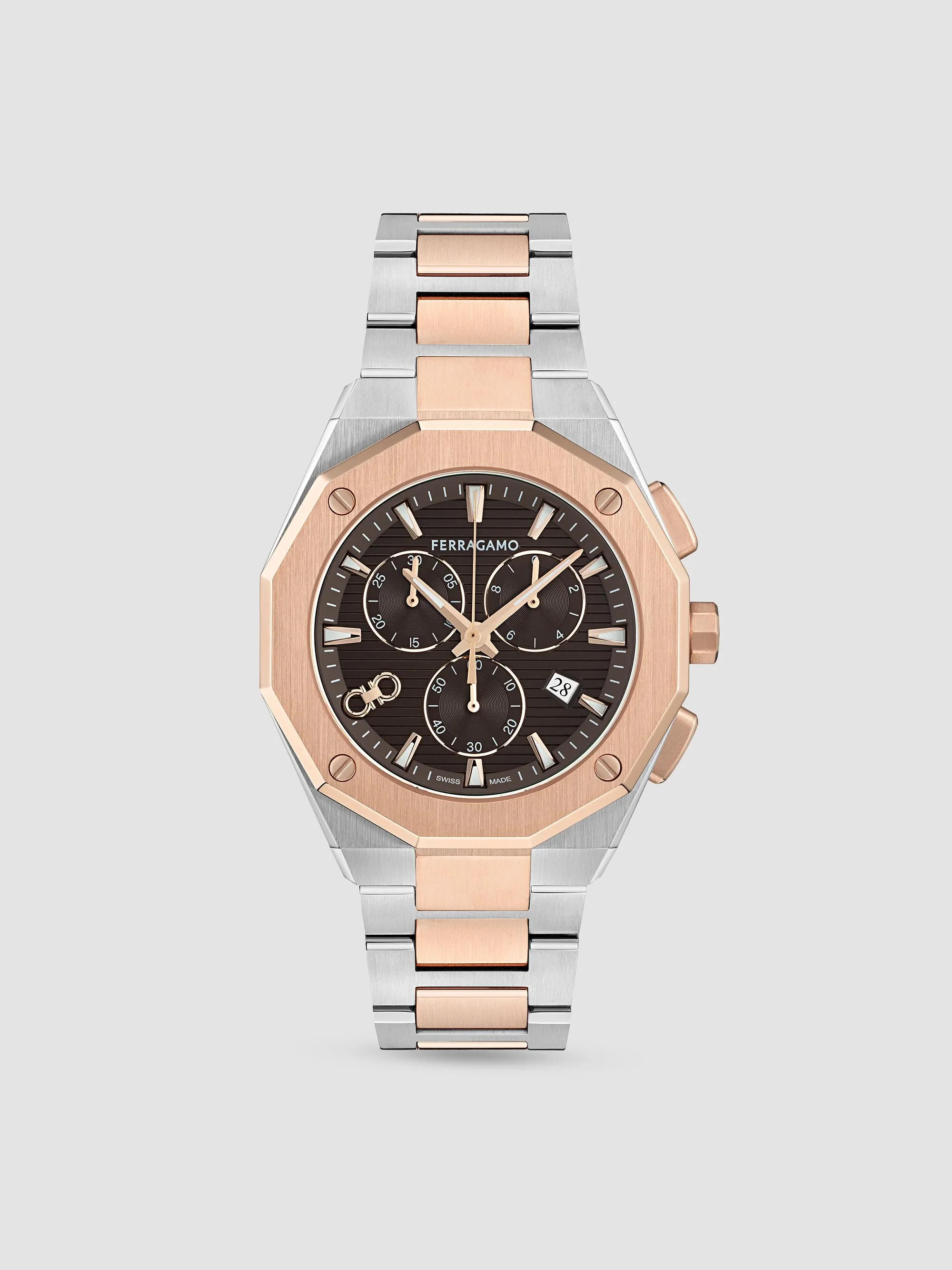 Men's Edge Chrono Two-Tone Rose Gold IP Stainless Steel Bracelet Watch/42MM - Two Tone - 1