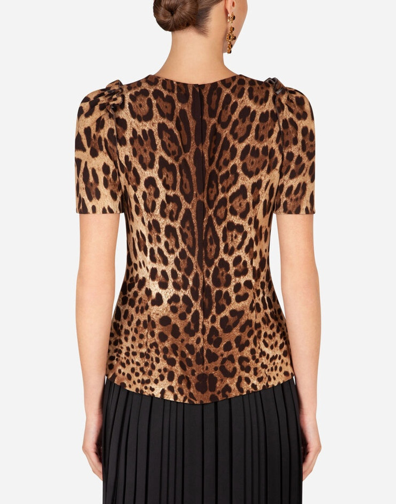 Short-sleeved leopard-print cady top 3