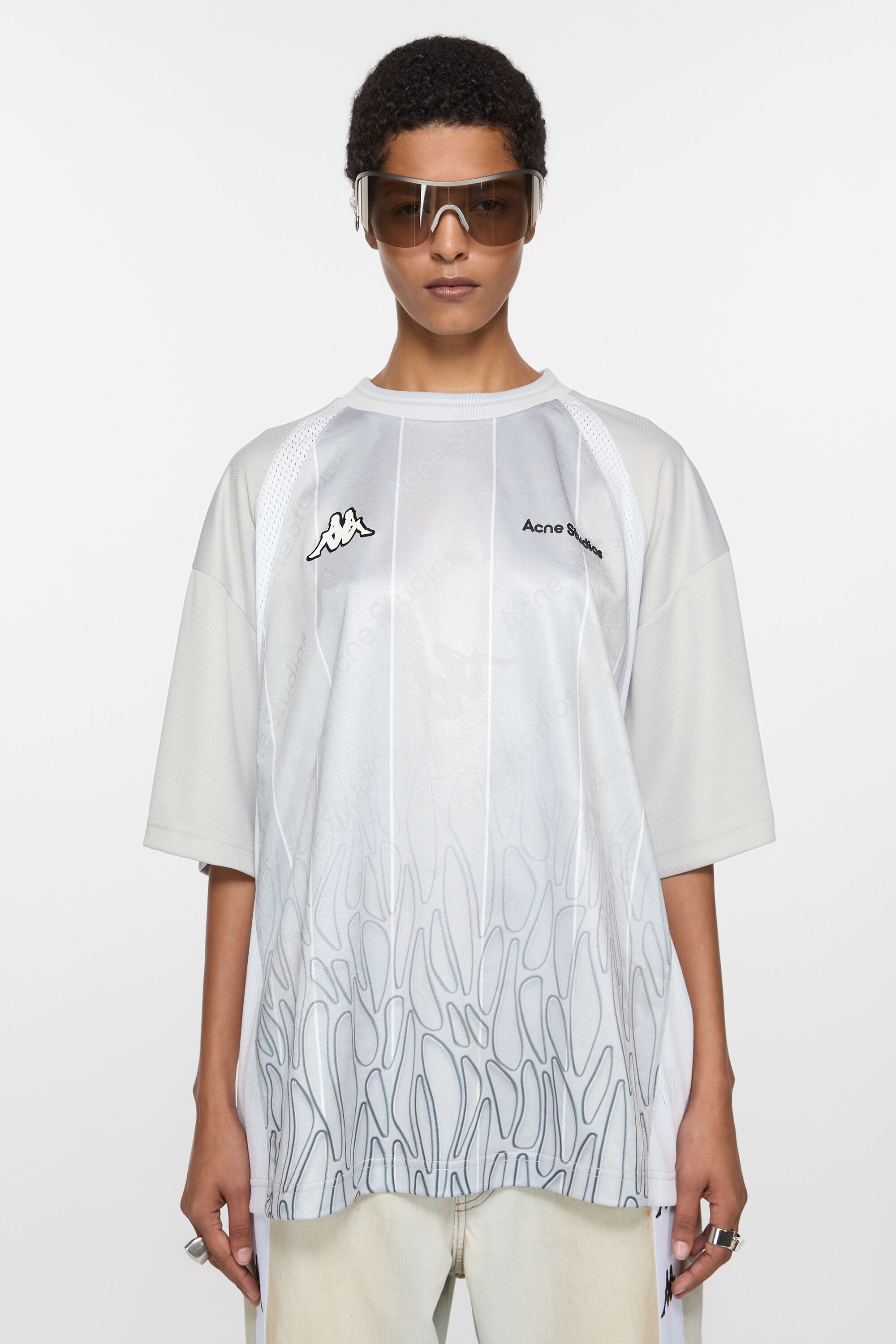 Logo t-shirt - Acne Studios x Kappa - Grey/dark grey - 2