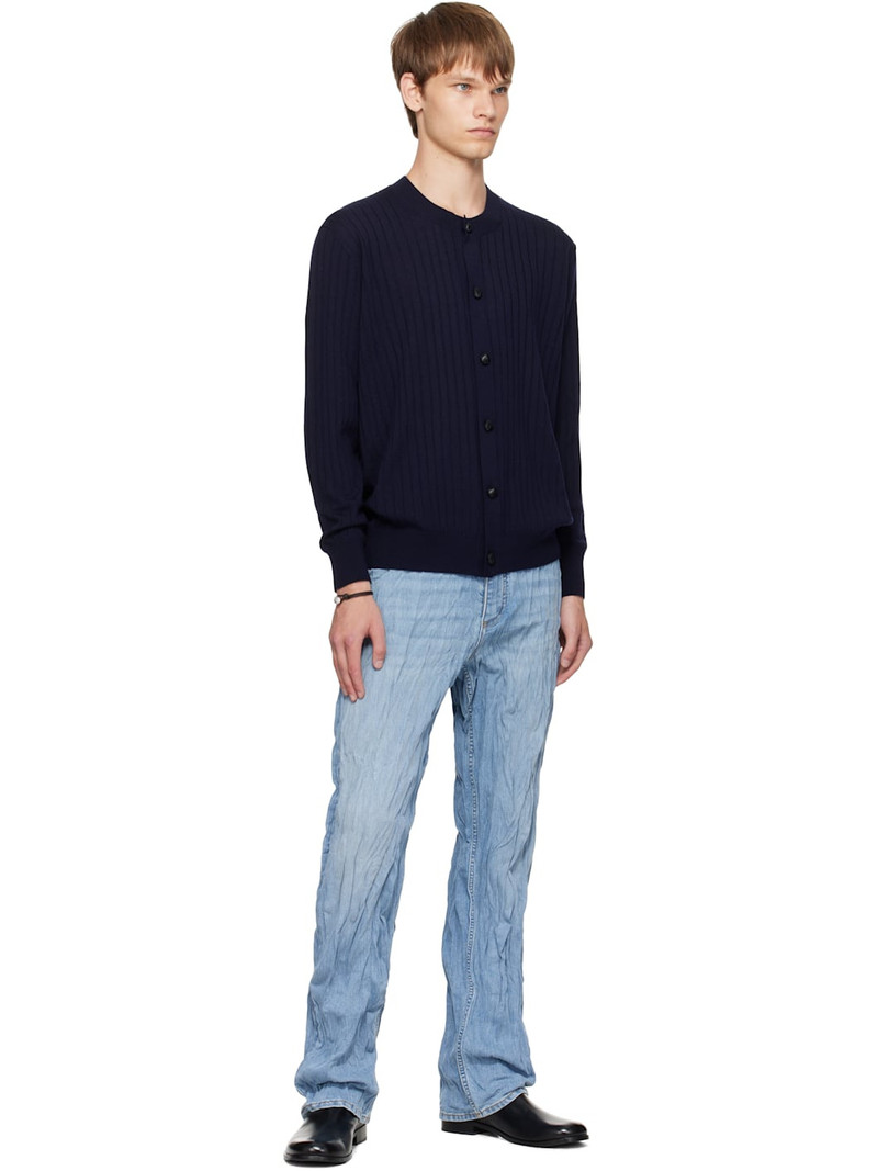 Bottega Veneta Navy Wool Rib Cardigan outlook
