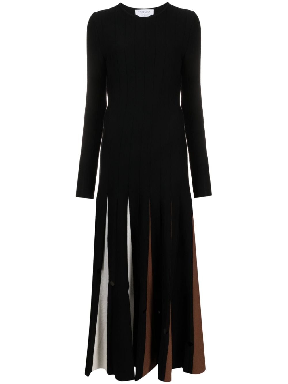 pleat-detailing wool dress - 1
