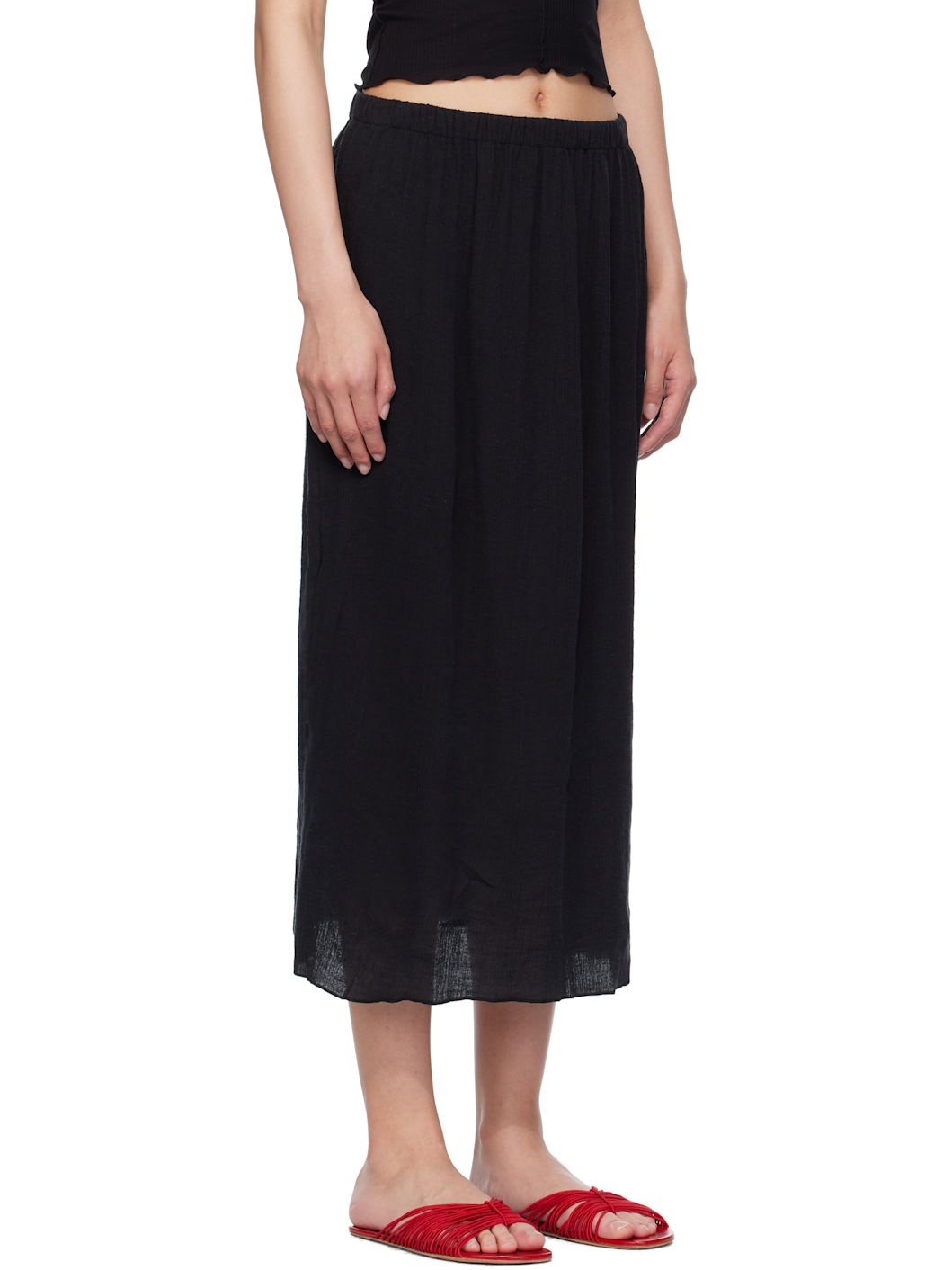 Black Folio Midi Skirt - 2