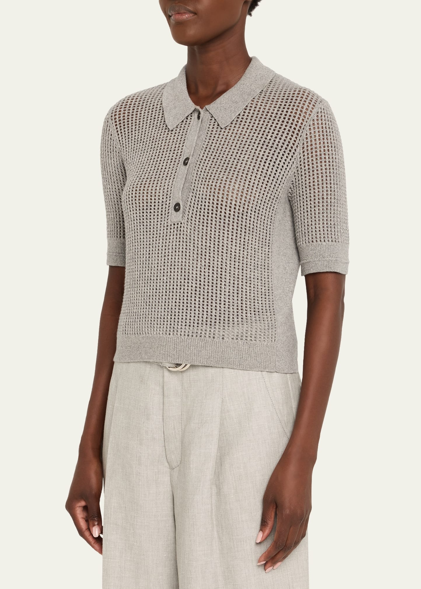 Shrunken Mesh Polo - 4