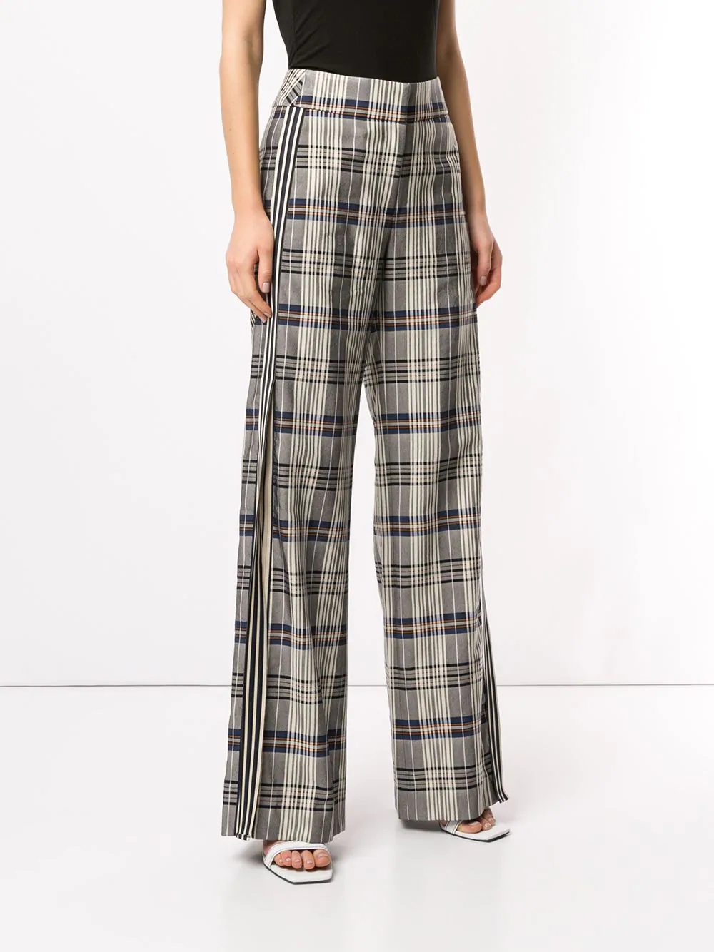 racing stripe vintage plaid trousers - 3