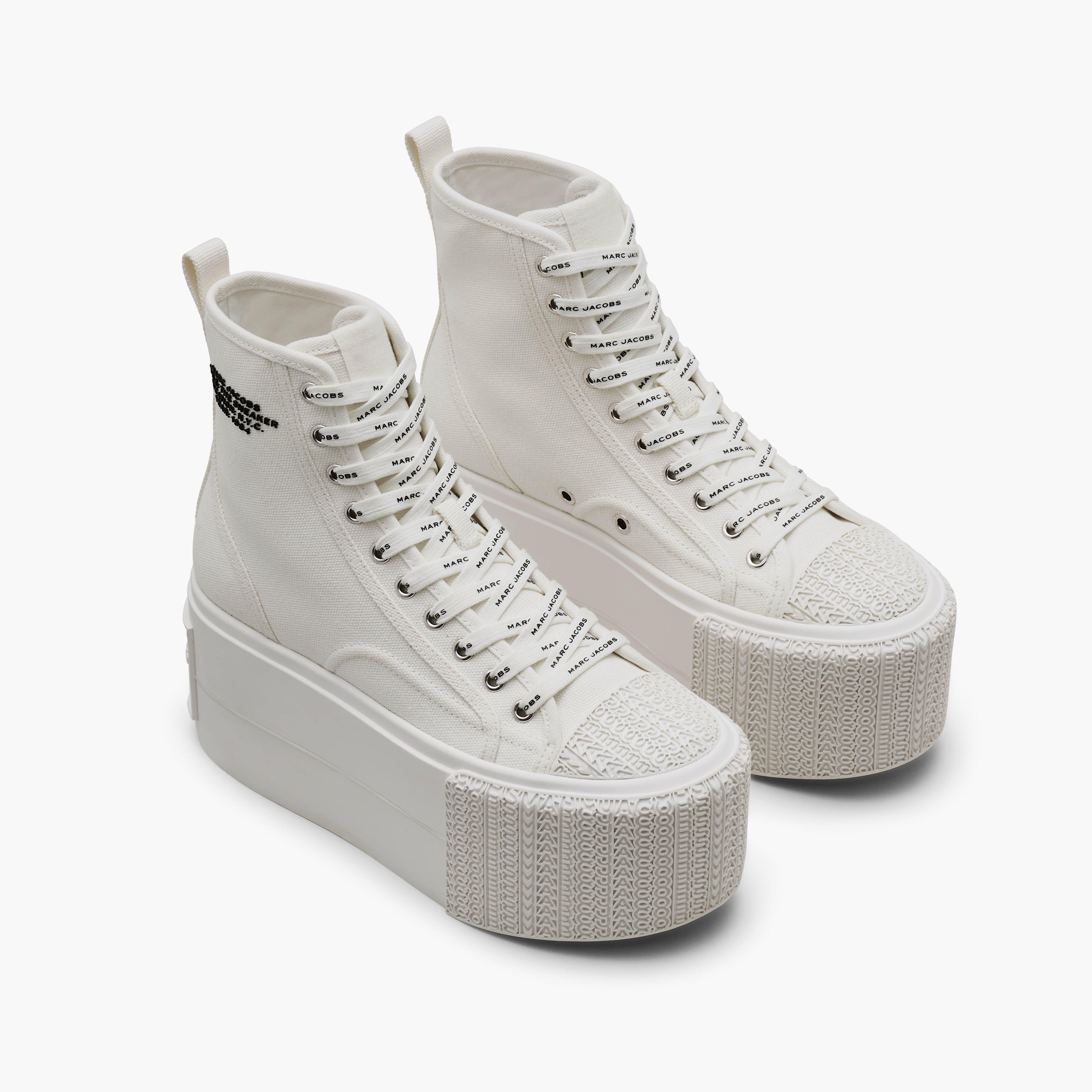 ★MARC JACOBS★ Canvas High Top Platform SneakerWhite MS4AA2 Marc Jacobs THE PLATFORM HIGH TOP SNEAKER | REVERSIBLE