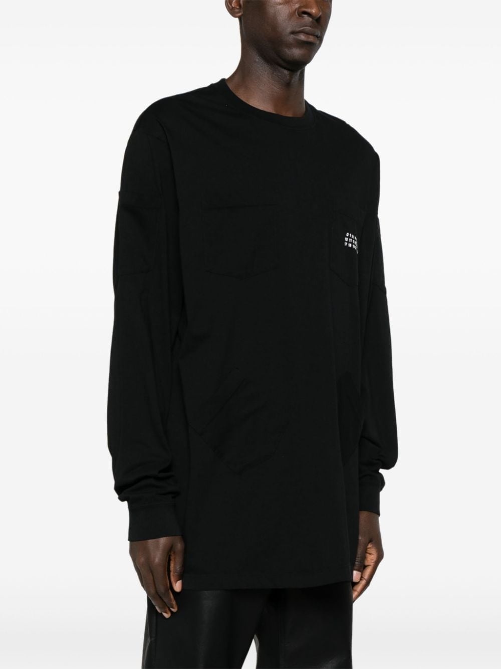 Numbers-motif cotton T-shirt - 3