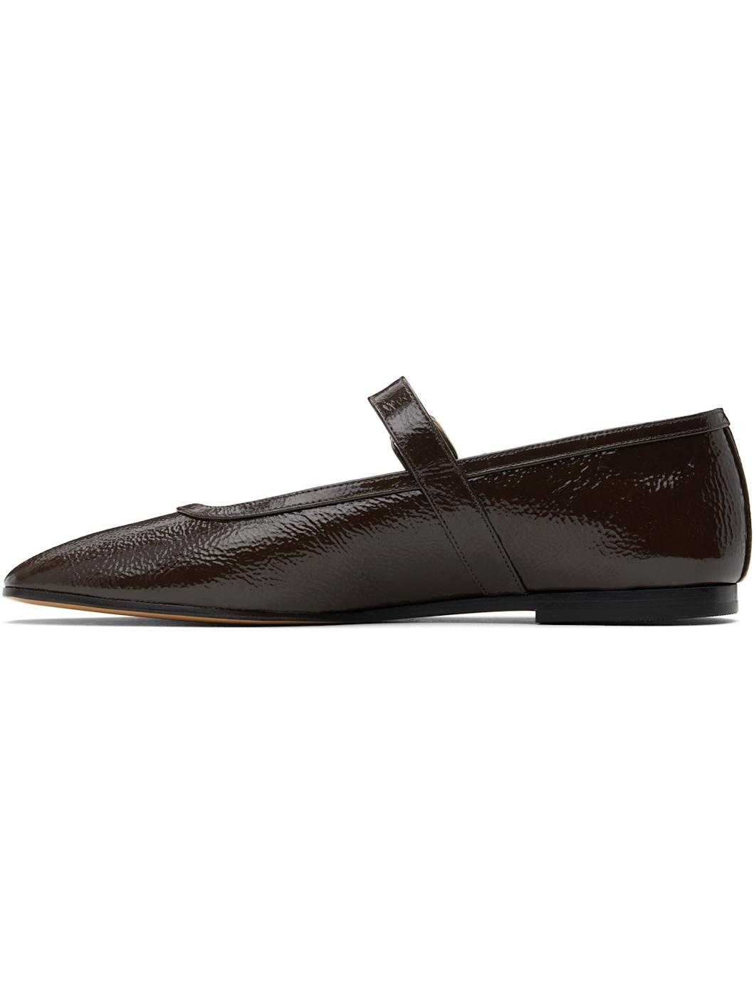Brown Ballet Mary Jane Ballerina Flats - 3